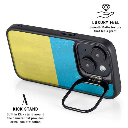 Ukraine Flag Distressed iPhone 15 Kickstand Case